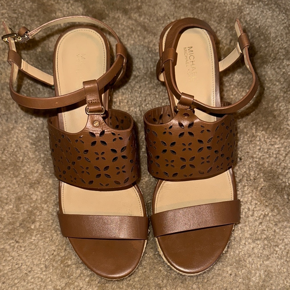 Michael Kors Tan Cutout Sandals